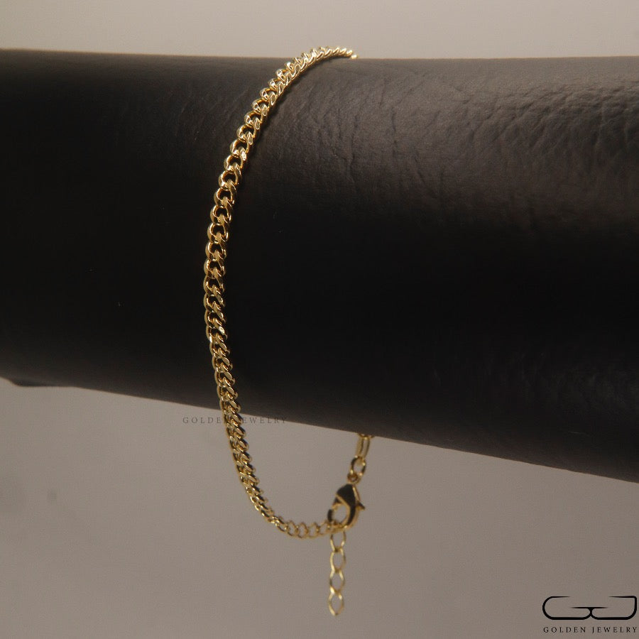 Pulsera Cubana 3mm 17cm + Extensor