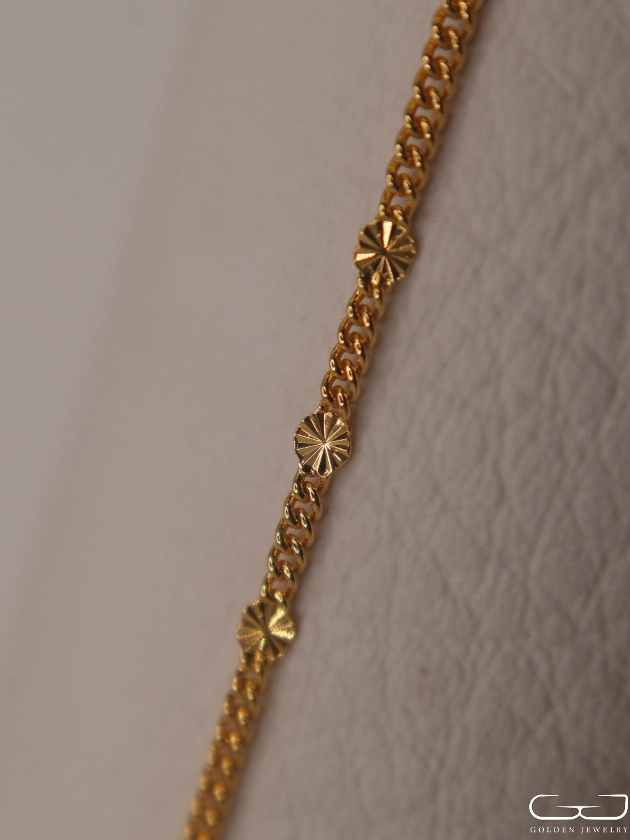 Tobillera Cubana Destello Sol 24.5 cms