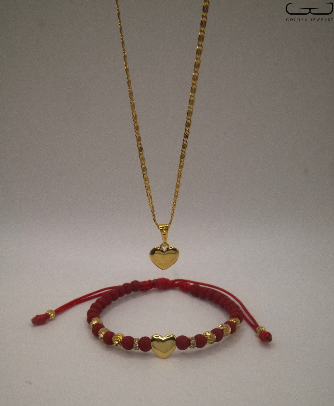 Conjunto Corazón + Pulsera Balineria Neoprenos Rojos