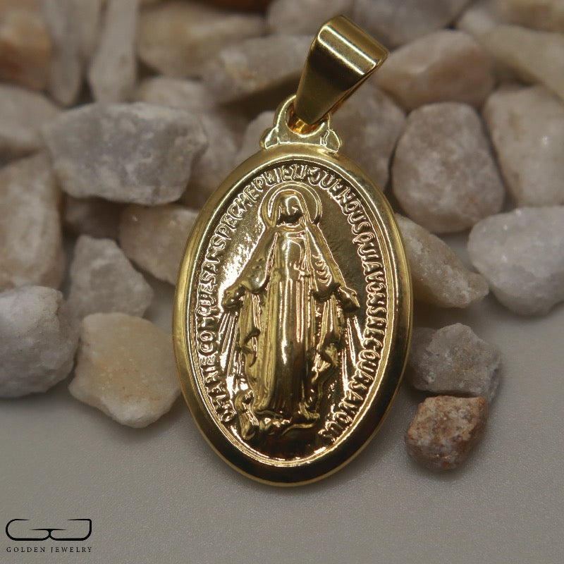 Cadena Cordón 45cm + Dije Virgen Milagrosa