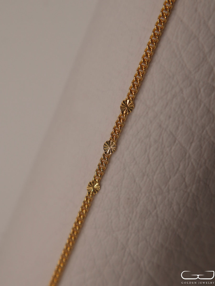 Tobillera Cubana Destello Sol 24.5 cms