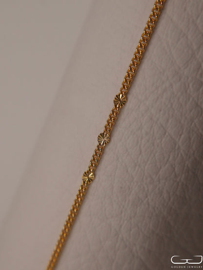 Tobillera Cubana Destello Sol 24.5 cms