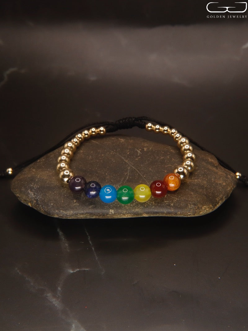 Pulsera 7 Chakras Oro Laminado 18K