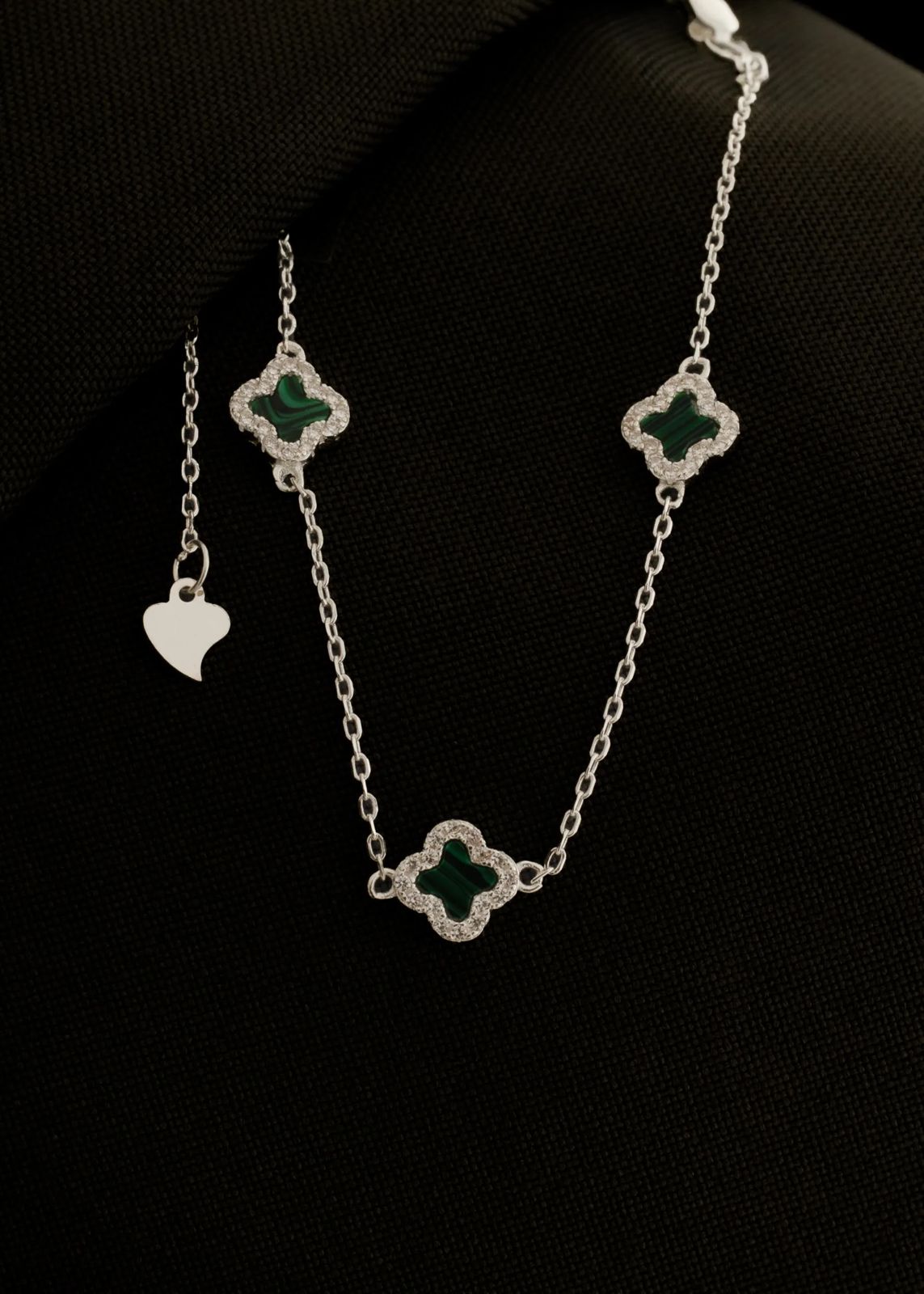 Pulsera Clover Malaquita 0,7 mm 15 Cms