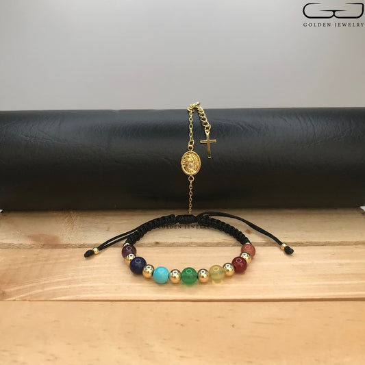 Conjunto Virgen Milagrosa + Pulsera 7 Chakras