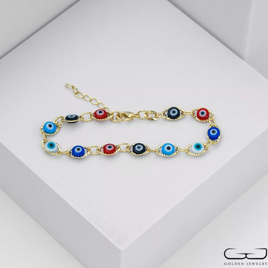 Pulsera Ojo Turco Multicolor 16cms + Extensor