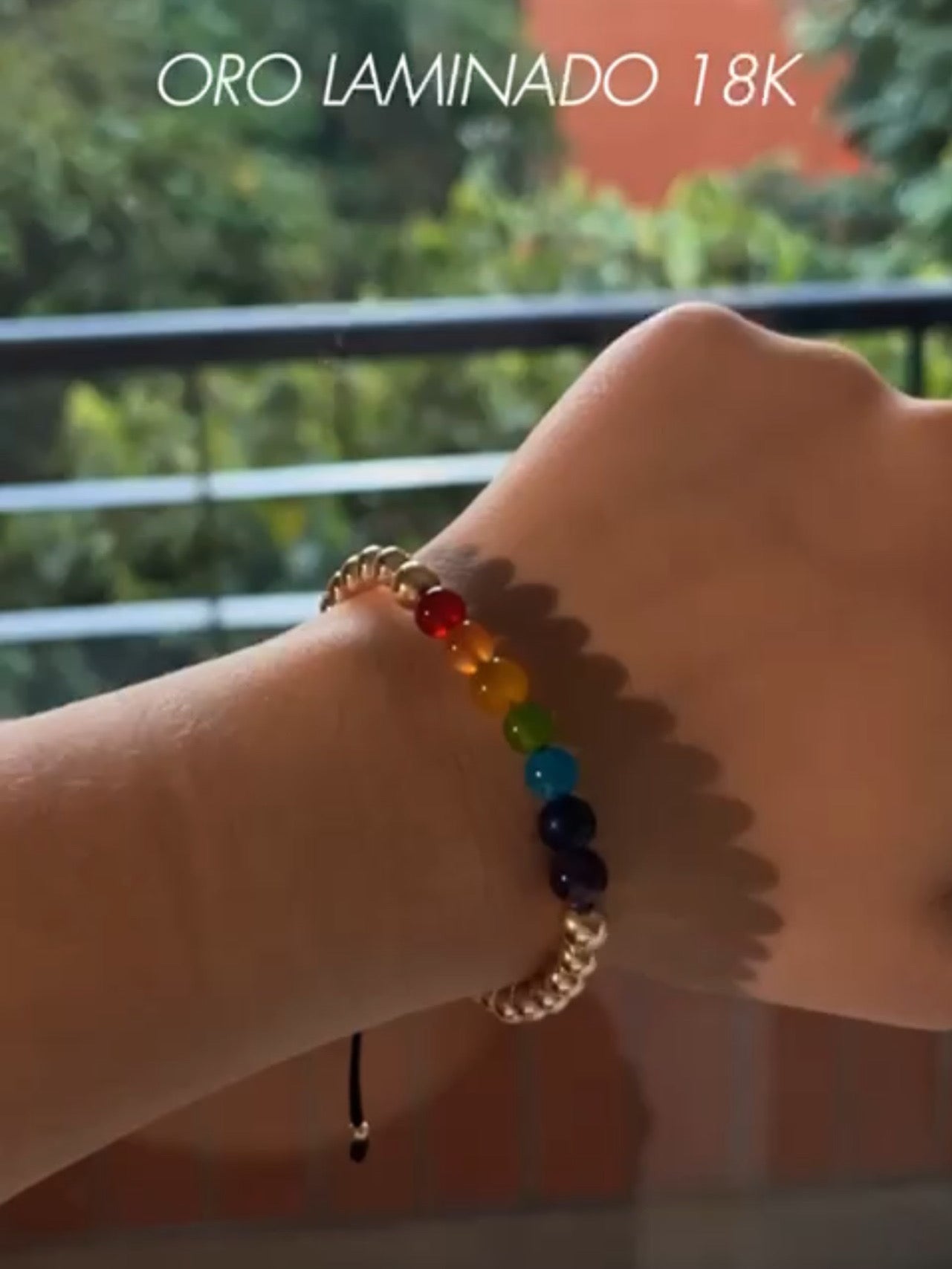 Pulsera 7 Chakras Oro Laminado 18K