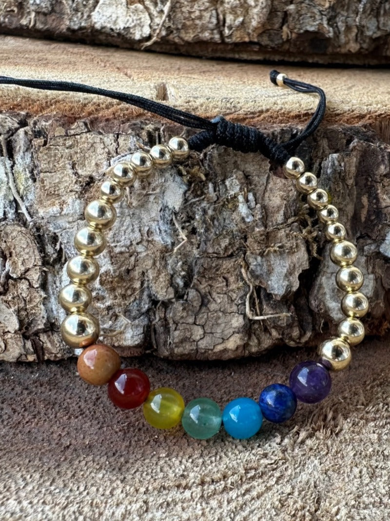 Pulsera 7 Chakras Oro Laminado 18K