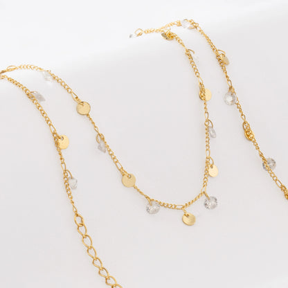 Cadena Cubana circonias 45 cm + extensor