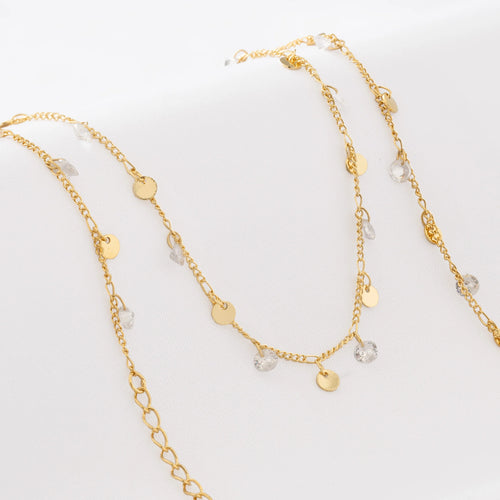 Cadena Cubana circonias 45 cm + extensor