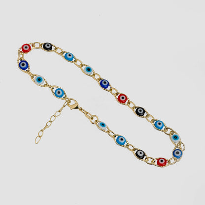 Tobillera Ojo Turco Multicolor 23cms + 2cms Extensor