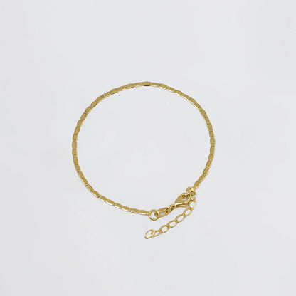 Pulsera Escalera Delgada Plana Lisa 16cms + Extensor