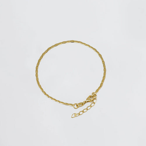 Pulsera Escalera Delgada Plana Lisa 16cms + Extensor