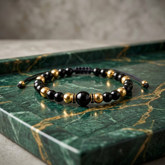 Pulsera Rondel Negro Balineria 5 y 8 mm