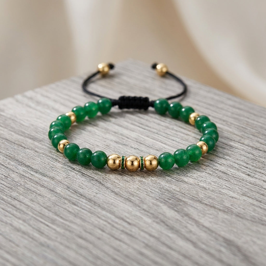Pulsera Rondel Verde Balineria 4 y 6 mm