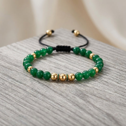 Pulsera Rondel Verde Balineria 4 y 6 mm