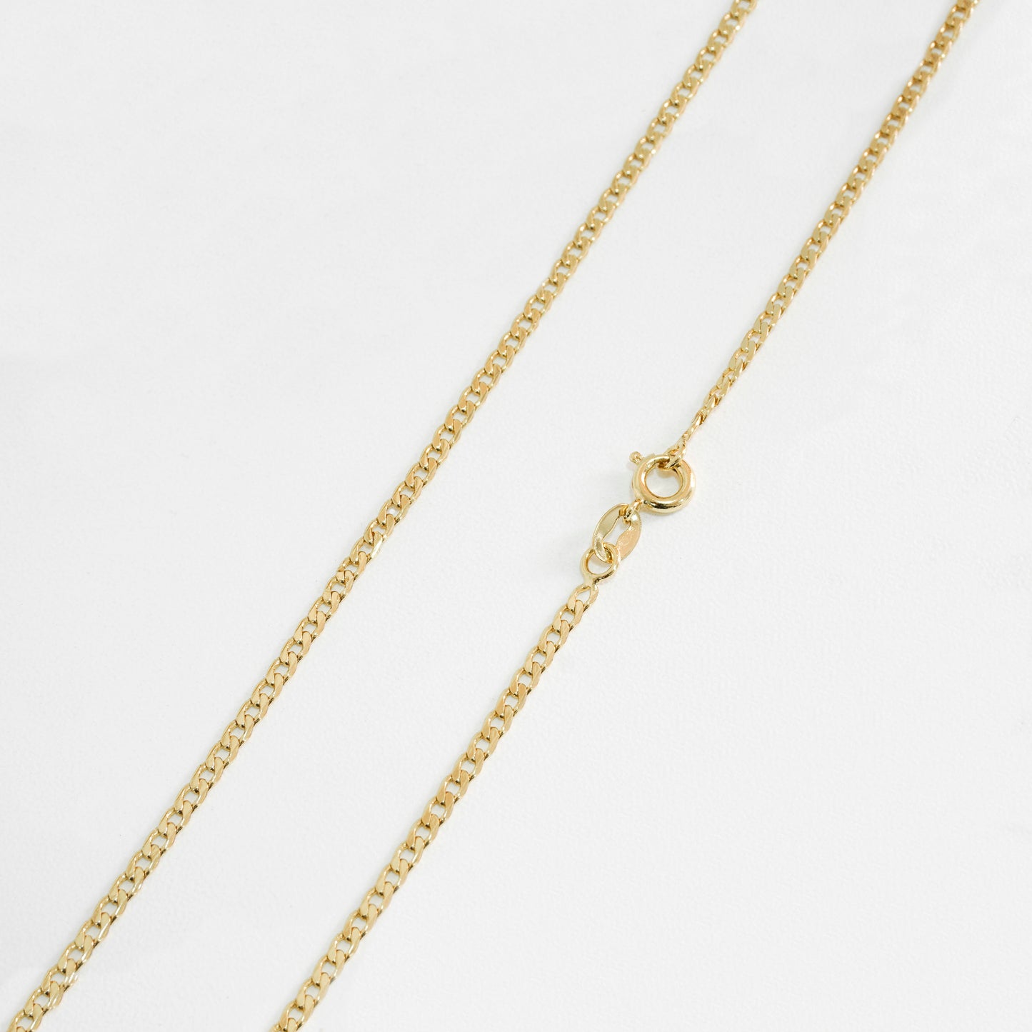 Cadena Cubana Plana Diamantada 2mm 50 Cms
