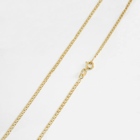 Cadena Cubana Plana Diamantada 2mm 50 Cms